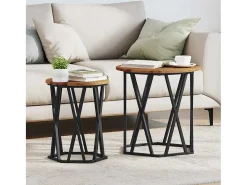 Conjunto de 2 Mesas de Centro | Mesa de apoio | Mesa de café Madeira antiga 50x50x50 cm^ Mesa De Centro