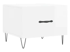 Mesa De Centro| Conjunto de 2 Mesas de Centro | Mesa de apoio | Mesa de café 50x50x40 cm brilhante Branco