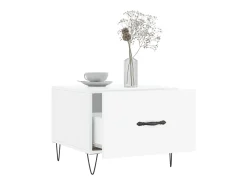 Mesa De Centro| Conjunto de 2 Mesas de Centro | Mesa de apoio | Mesa de café 50x50x40 cm brilhante Branco