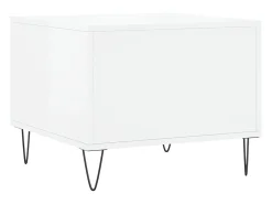 Mesa De Centro| Conjunto de 2 Mesas de Centro | Mesa de apoio | Mesa de café 50x50x40 cm brilhante Branco