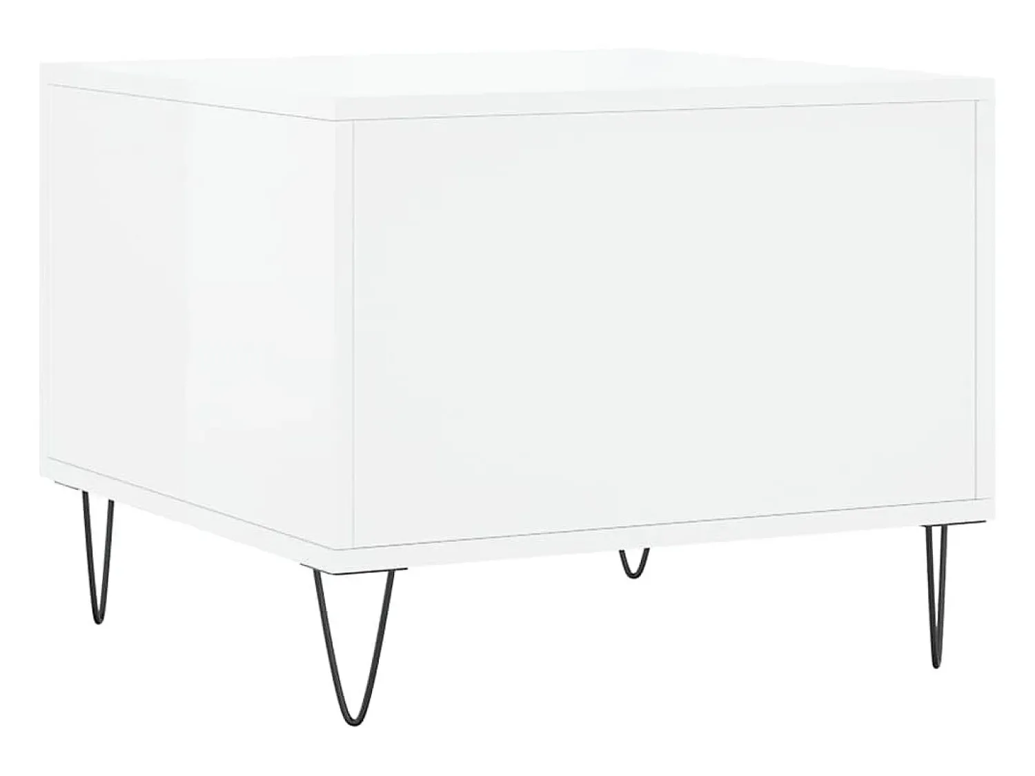 Mesa De Centro| Conjunto de 2 Mesas de Centro | Mesa de apoio | Mesa de café 50x50x40 cm brilhante Branco