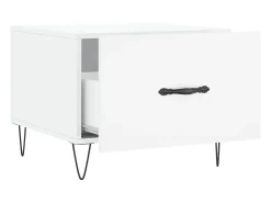Mesa De Centro| Conjunto de 2 Mesas de Centro | Mesa de apoio | Mesa de café 50x50x40 cm brilhante Branco