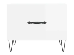 Mesa De Centro| Conjunto de 2 Mesas de Centro | Mesa de apoio | Mesa de café 50x50x40 cm brilhante Branco