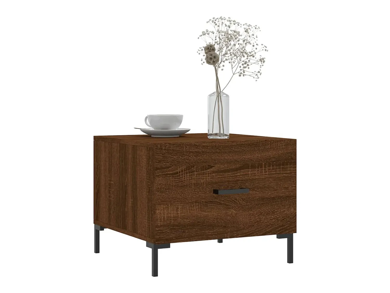 Discount Conjunto de 2 Mesas de Centro | Mesa de apoio | Mesa de café 50x50x40 cm madeira proc. carvalho Castanho