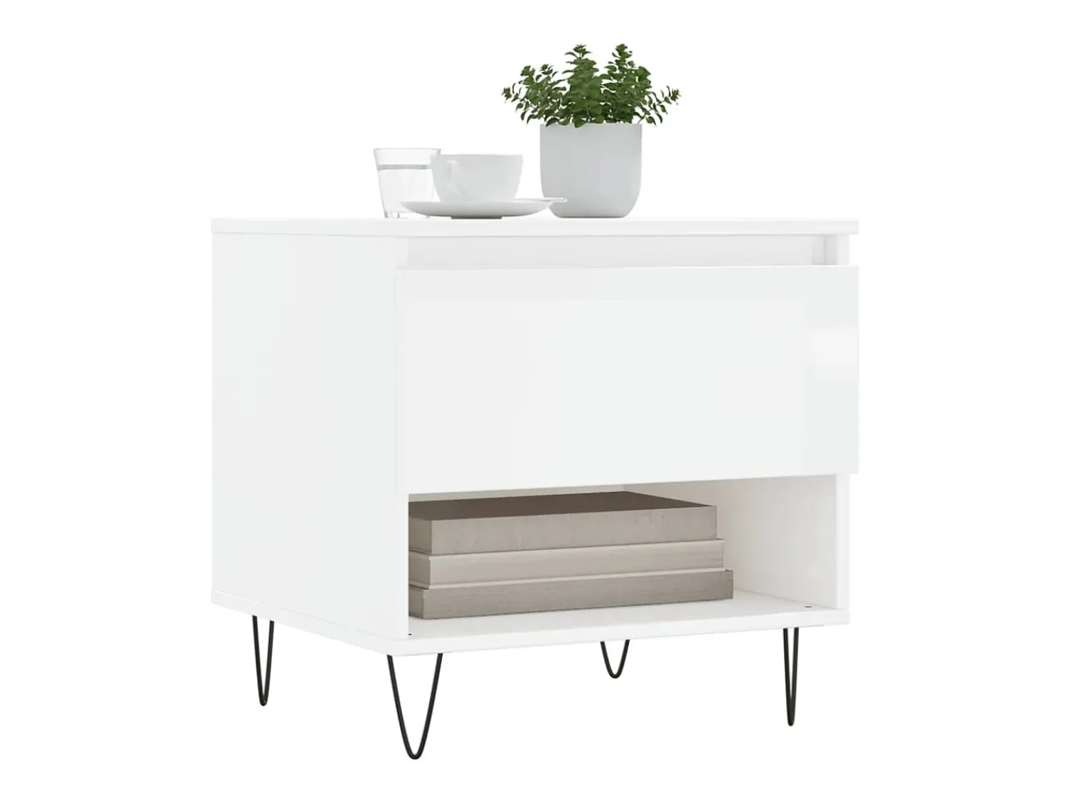 Conjunto de 2 Mesas de Centro | Mesa de apoio | Mesa de café 50x46x50cm deriv. madeira brilhante^ Mesa De Centro