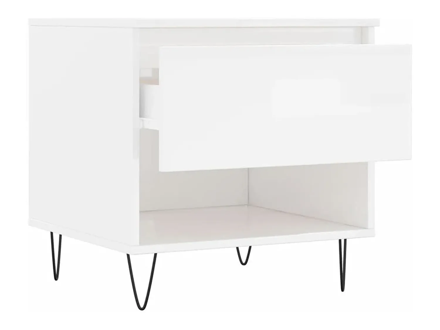 Conjunto de 2 Mesas de Centro | Mesa de apoio | Mesa de café 50x46x50cm deriv. madeira brilhante^ Mesa De Centro