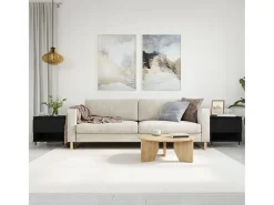 Mesa De Centro| Conjunto de 2 Mesas de Centro | Mesa de apoio | Mesa de café 50x46x50 cm derivados de madeira Preto