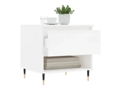 Mesa De Centro* Conjunto de 2 Mesas de Centro | Mesa de apoio | Mesa de café 50x46x50cm deriv. madeira brilhante Branco