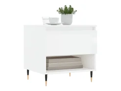 Mesa De Centro* Conjunto de 2 Mesas de Centro | Mesa de apoio | Mesa de café 50x46x50cm deriv. madeira brilhante Branco
