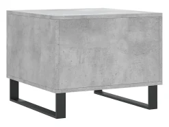 Conjunto de 2 Mesas de Centro | Mesa de apoio | Mesa de café 50x50x40 cm madeira processada cinza cimento^ Mesa De Centro