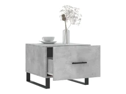 Conjunto de 2 Mesas de Centro | Mesa de apoio | Mesa de café 50x50x40 cm madeira processada cinza cimento^ Mesa De Centro