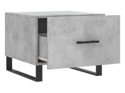 Conjunto de 2 Mesas de Centro | Mesa de apoio | Mesa de café 50x50x40 cm madeira processada cinza cimento^ Mesa De Centro