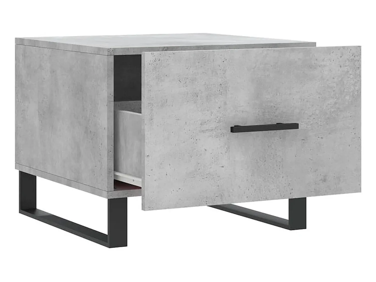Conjunto de 2 Mesas de Centro | Mesa de apoio | Mesa de café 50x50x40 cm madeira processada cinza cimento^ Mesa De Centro