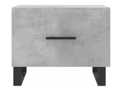 Conjunto de 2 Mesas de Centro | Mesa de apoio | Mesa de café 50x50x40 cm madeira processada cinza cimento^ Mesa De Centro