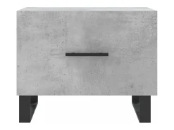 Conjunto de 2 Mesas de Centro | Mesa de apoio | Mesa de café 50x50x40 cm madeira processada cinza cimento^ Mesa De Centro