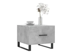 Conjunto de 2 Mesas de Centro | Mesa de apoio | Mesa de café 50x50x40 cm madeira processada cinza cimento^ Mesa De Centro