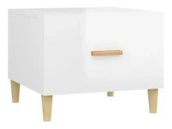 Mesa De Centro* Conjunto de 2 Mesas de Centro | Mesa de apoio 50x50x40 cm brilhante Branco