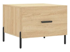 Mesa De Centro* Conjunto de 2 Mesas de Centro | Mesa de apoio | Mesa de café 50x50x40cm deriv. madeira carvalho sonoma Castanho
