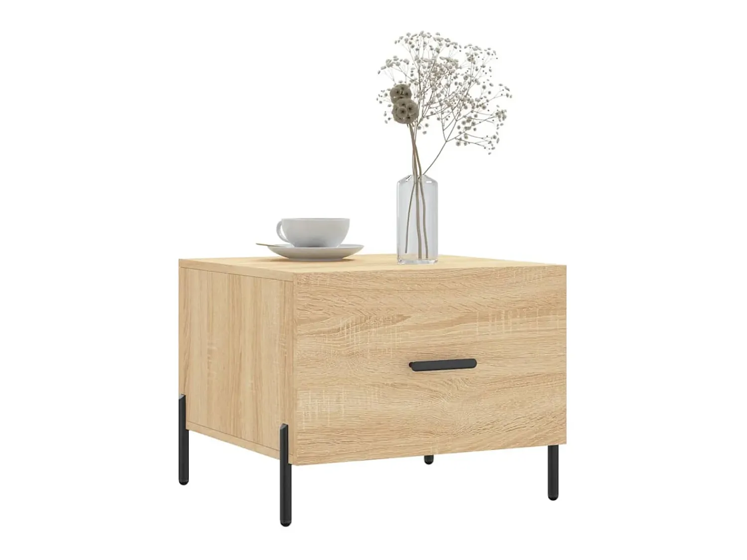 Mesa De Centro* Conjunto de 2 Mesas de Centro | Mesa de apoio | Mesa de café 50x50x40cm deriv. madeira carvalho sonoma Castanho