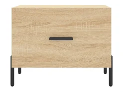 Mesa De Centro* Conjunto de 2 Mesas de Centro | Mesa de apoio | Mesa de café 50x50x40cm deriv. madeira carvalho sonoma Castanho