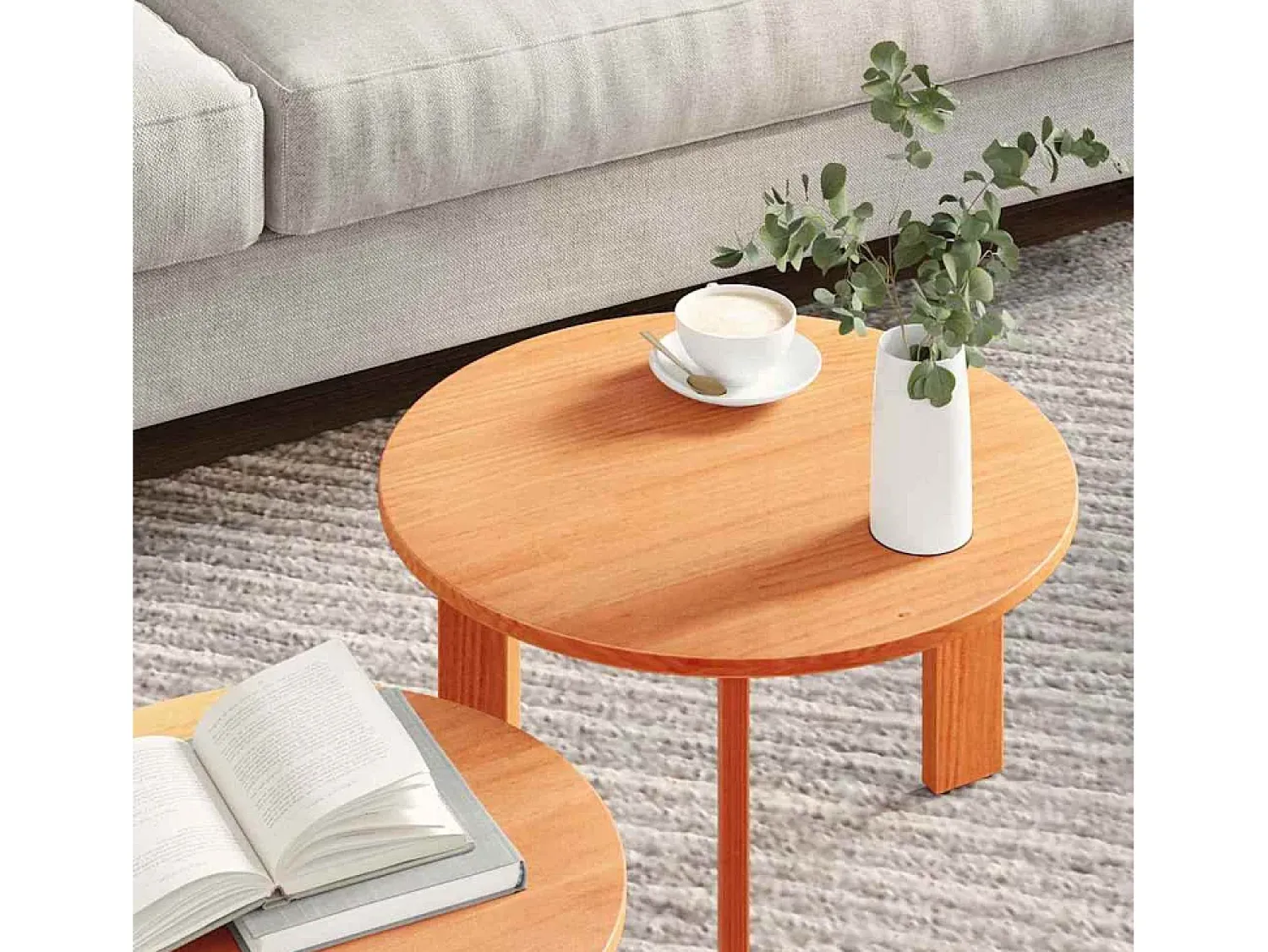 Conjunto de 2 Mesas de Centro | Mesa de apoio -mel 47.5x47.5x27 cm^ Mesa De Centro