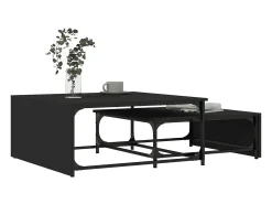 Conjunto de 2 Mesas de Centro Baixas | Mesa de apoio deriv.madeira/metal^ Mesa De Centro