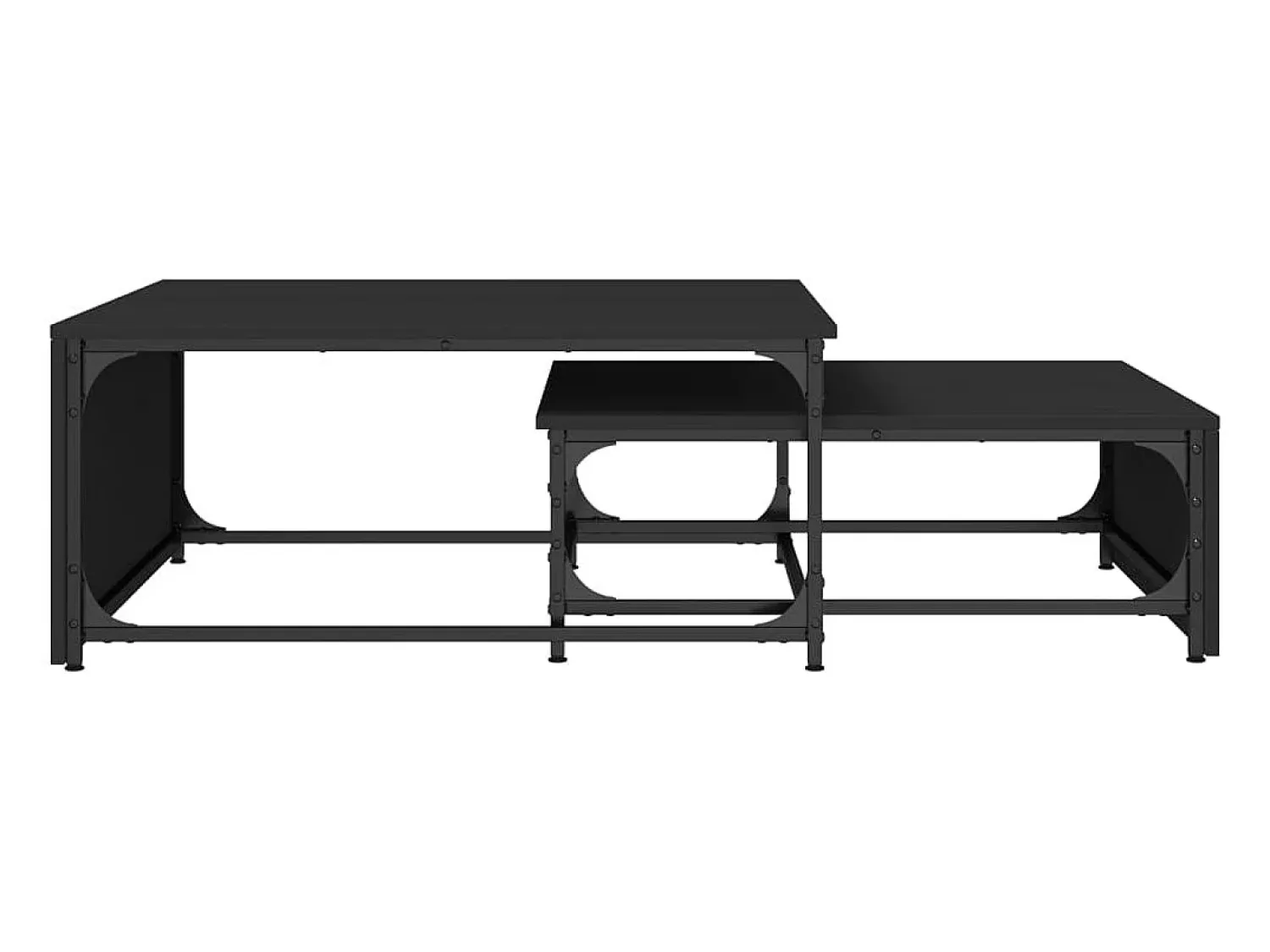 Conjunto de 2 Mesas de Centro Baixas | Mesa de apoio deriv.madeira/metal^ Mesa De Centro