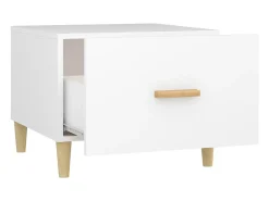 Mesa De Centro* Conjunto de 2 Mesas de Centro | Mesa de apoio 50x50x40 cm madeira processada Branco