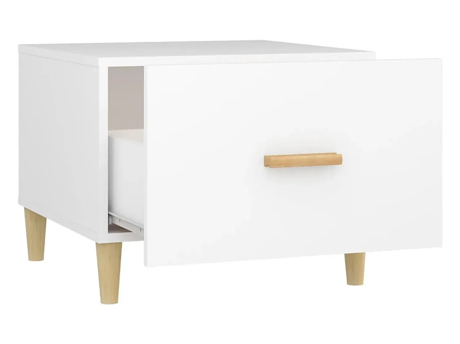 Mesa De Centro* Conjunto de 2 Mesas de Centro | Mesa de apoio 50x50x40 cm madeira processada Branco