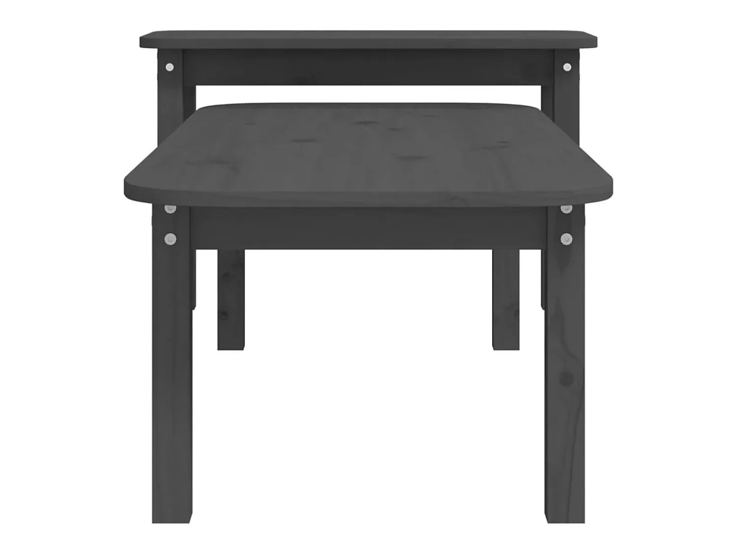 Mesa De Centro| Conjunto de 2 Mesas de Centro | Mesa de apoio pinho maciço Cinzento