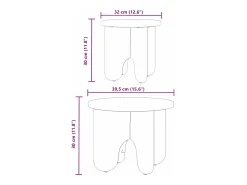 Mesa De Centro* Conjunto de 2 Mesas de Centro | Mesa de apoio Natural 39.5x39.5x30 cm Castanho