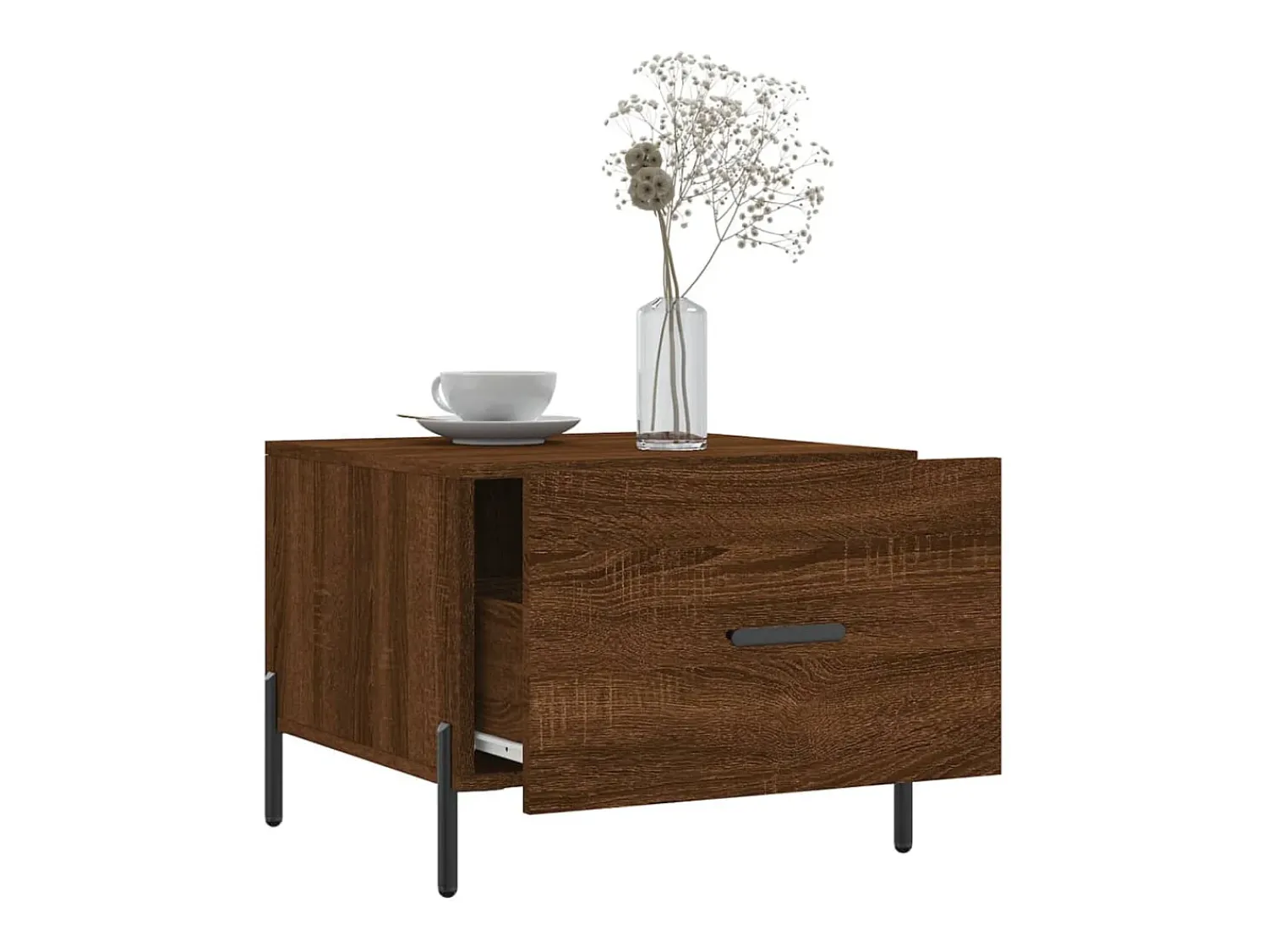 Conjunto de 2 Mesas de Centro | Mesa de apoio | Mesa de café 50x50x40 cm madeira proc. carvalho^ Mesa De Centro