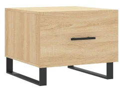 Mesa De Centro* Conjunto de 2 Mesas de Centro | Mesa de apoio | Mesa de café 50x50x40cm deriv. madeira carvalho sonoma Castanho