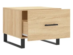 Mesa De Centro* Conjunto de 2 Mesas de Centro | Mesa de apoio | Mesa de café 50x50x40cm deriv. madeira carvalho sonoma Castanho