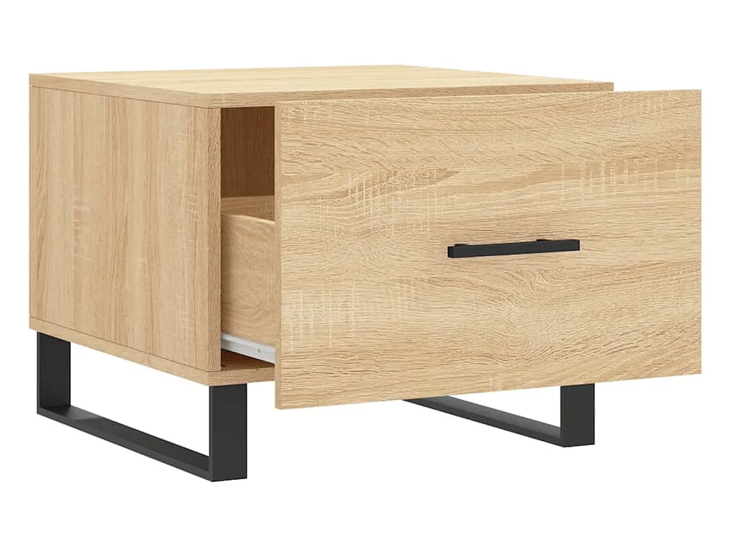 Mesa De Centro* Conjunto de 2 Mesas de Centro | Mesa de apoio | Mesa de café 50x50x40cm deriv. madeira carvalho sonoma Castanho