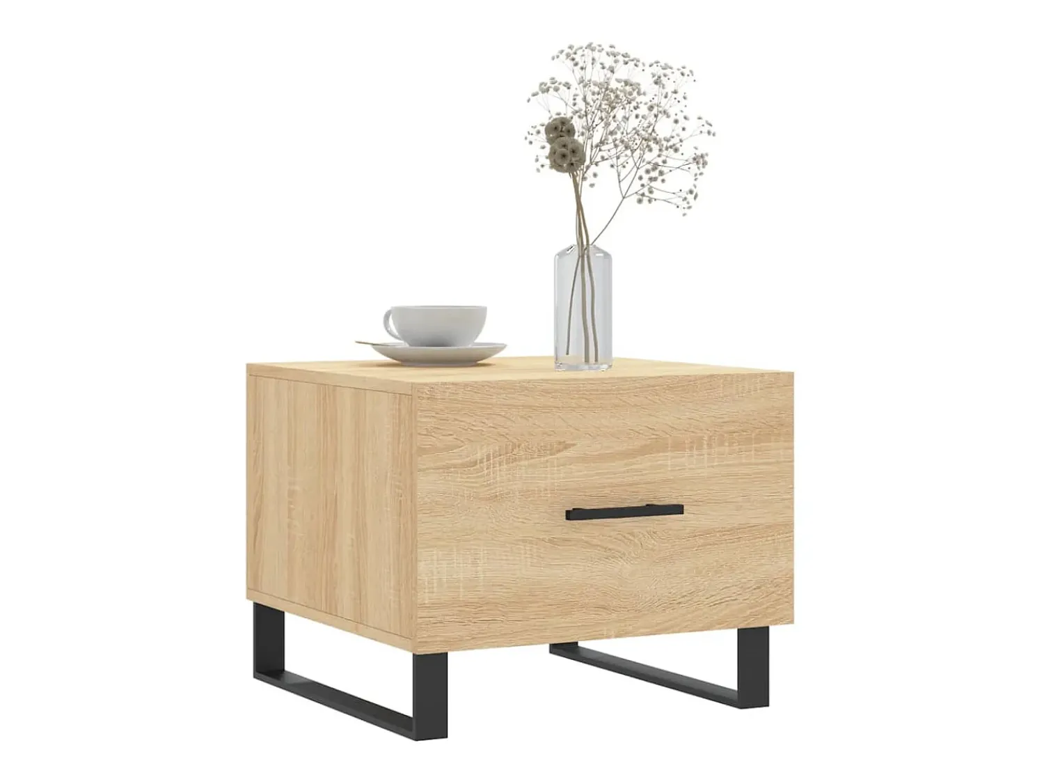 Mesa De Centro* Conjunto de 2 Mesas de Centro | Mesa de apoio | Mesa de café 50x50x40cm deriv. madeira carvalho sonoma Castanho