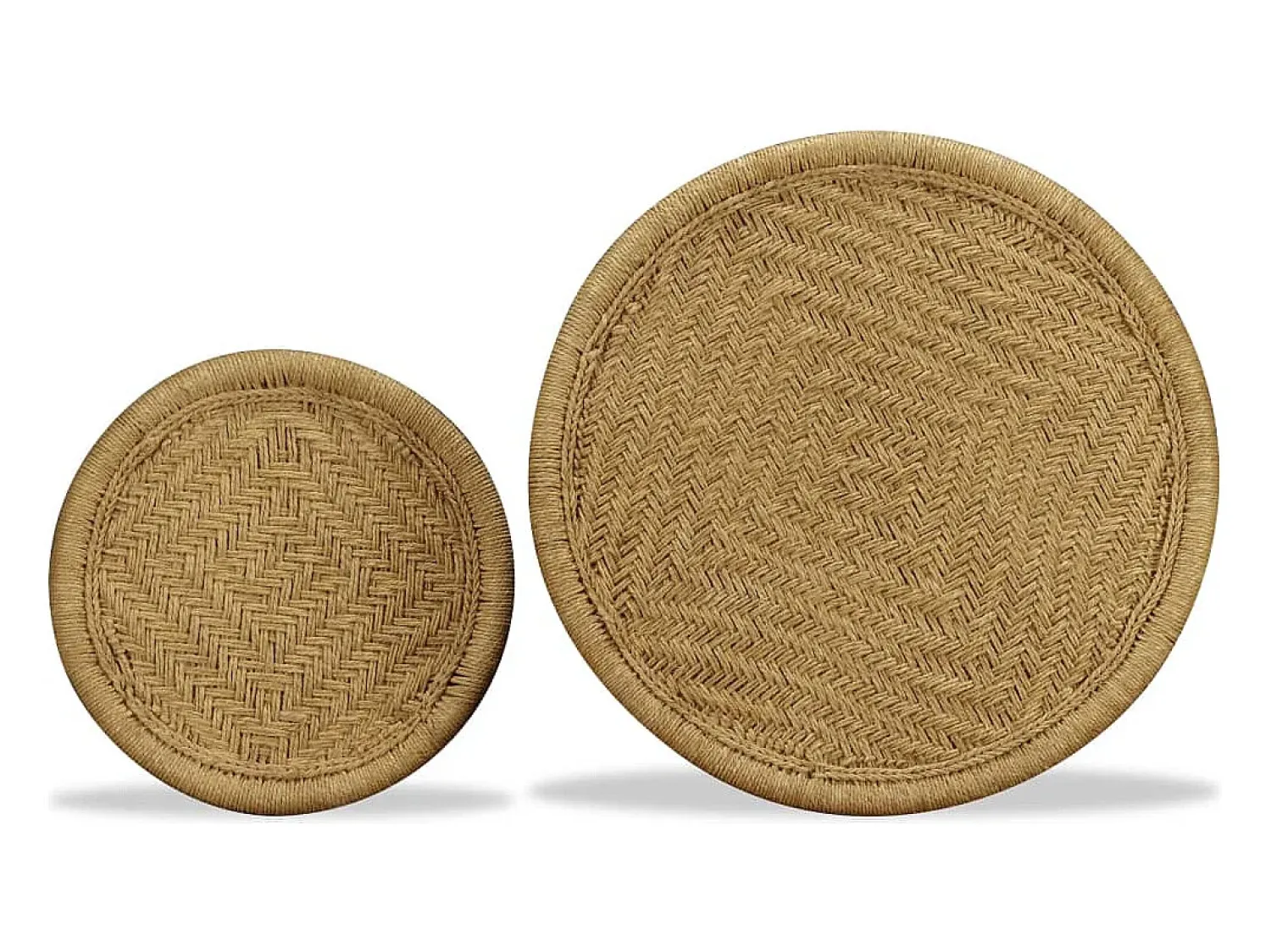 Mesa De Centro| Conjunto de 2 Mesas de Centro | Mesa de apoio juta natural Bege