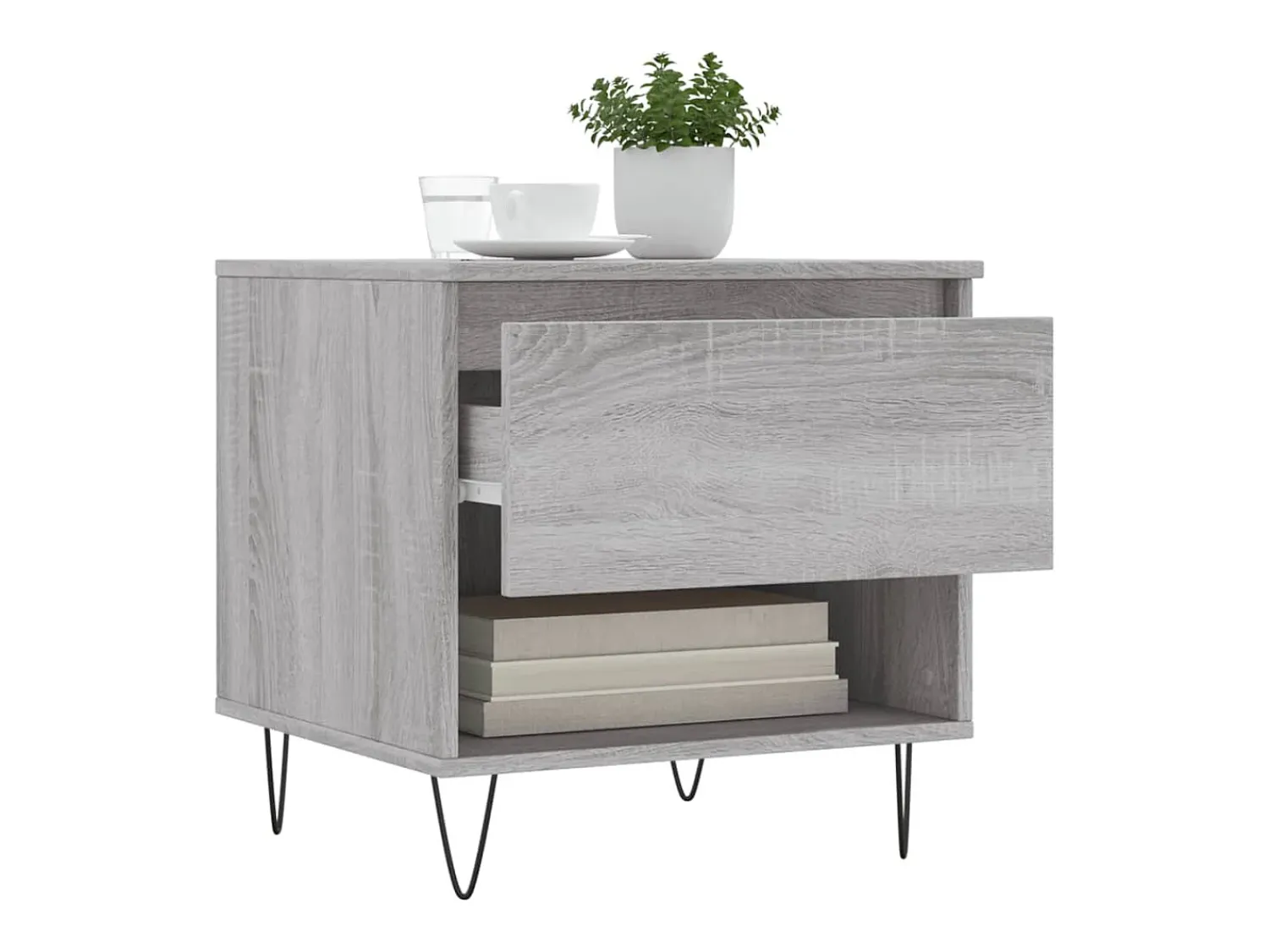 Online Conjunto de 2 Mesas de Centro | Mesa de apoio | Mesa de café 50x46x50cm deriv. madeira sonoma Cinzento