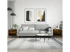 Mesa De Centro| Conjunto de 2 Mesas de Centro | Mesa de apoio | Mesa de café 50x46x50cm deriv. madeira carvalho fumado Castanho