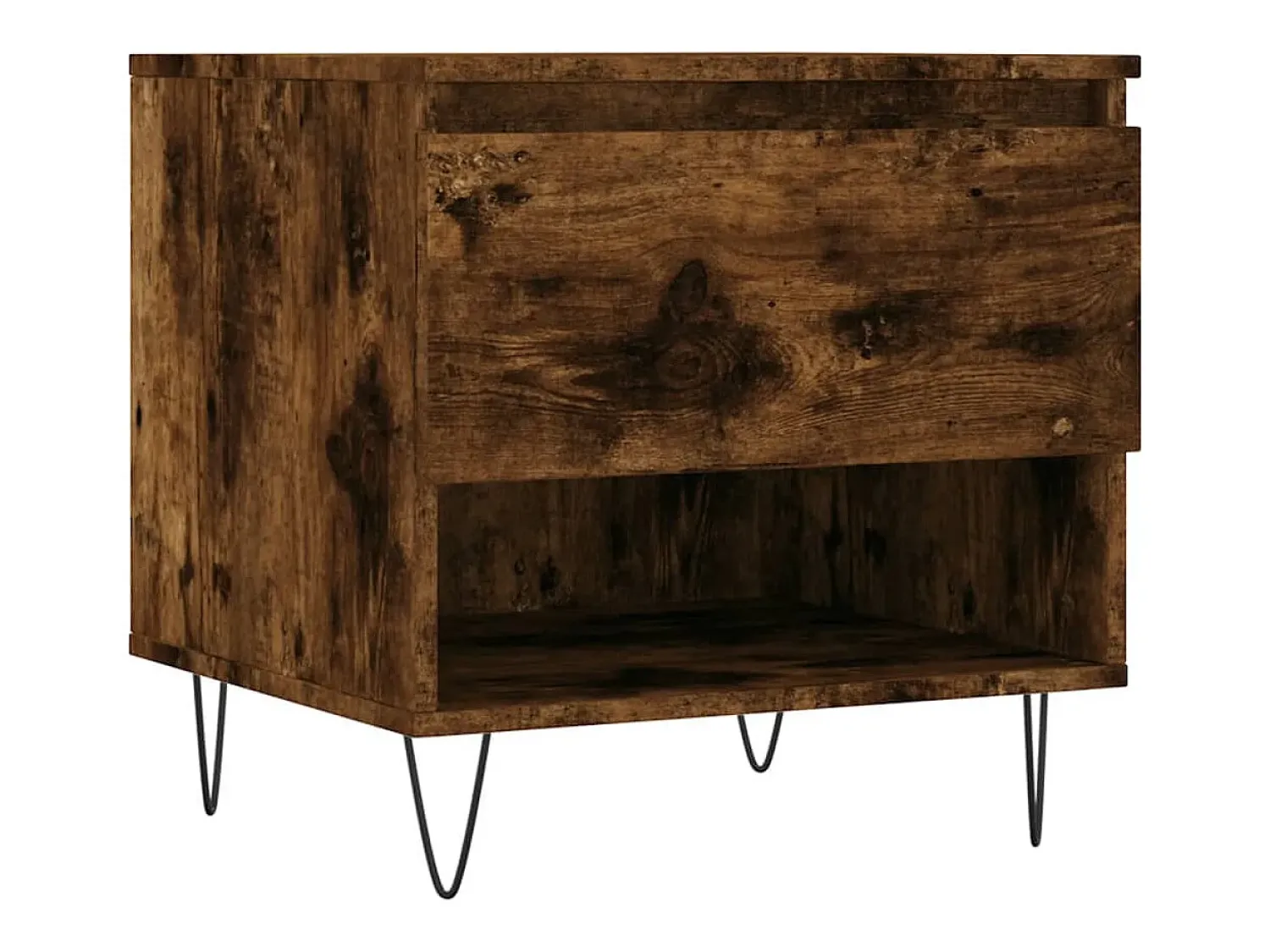 Mesa De Centro| Conjunto de 2 Mesas de Centro | Mesa de apoio | Mesa de café 50x46x50cm deriv. madeira carvalho fumado Castanho