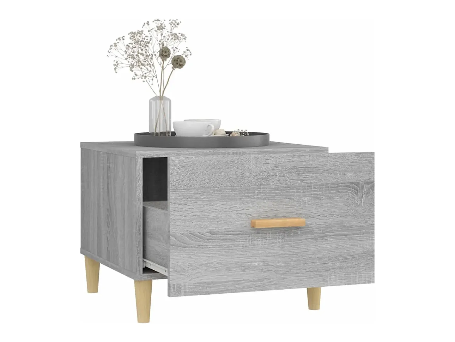 Conjunto de 2 Mesas de Centro | Mesa de apoio 50x50x40 cm madeira proc. sonoma cinza^ Mesa De Centro