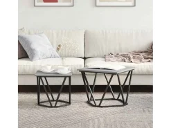 New Conjunto de 2 Mesas de Centro | Mesa de apoio | Mesa de café Sonoma Cinzento