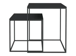 Mesa De Centro* Conjunto de 2 Mesas de Centro | Mesa de apoio derivados de madeira e metal Preto