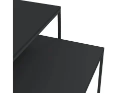 Mesa De Centro* Conjunto de 2 Mesas de Centro | Mesa de apoio derivados de madeira e metal Preto