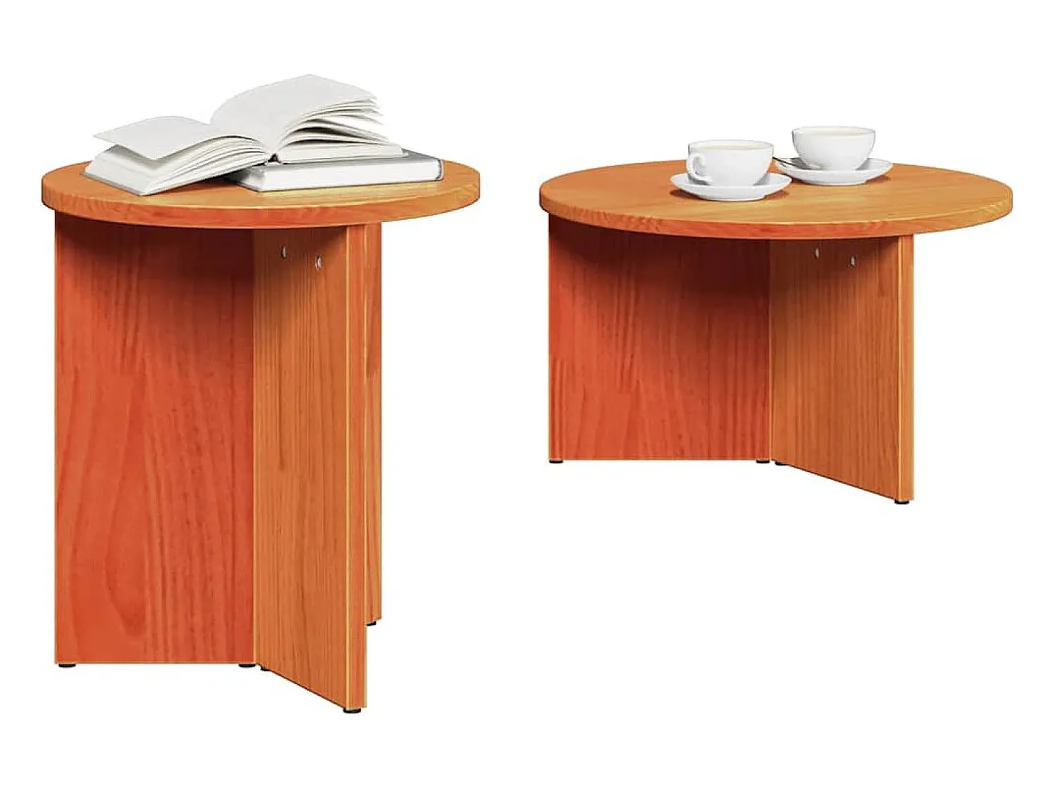 Discount Conjunto de 2 Mesas de Centro | Mesa de apoio -mel 49x49x28 cm Castanho