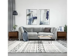 Mesa De Centro| Conjunto de 2 Mesas de Centro | Mesa de apoio | Mesa de café 50x46x50 cm deriv. madeira carvalho Castanho