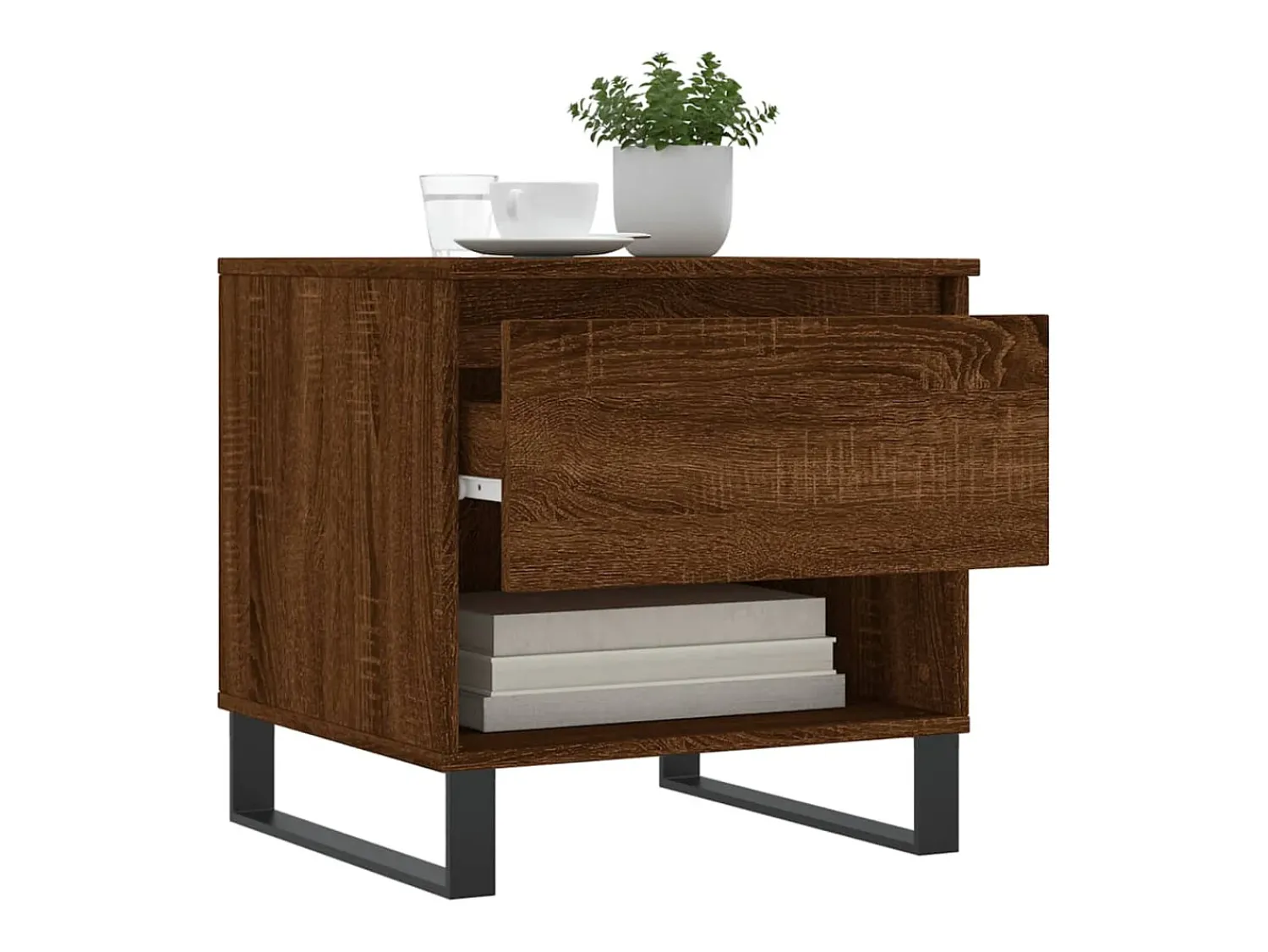 Mesa De Centro| Conjunto de 2 Mesas de Centro | Mesa de apoio | Mesa de café 50x46x50 cm deriv. madeira carvalho Castanho