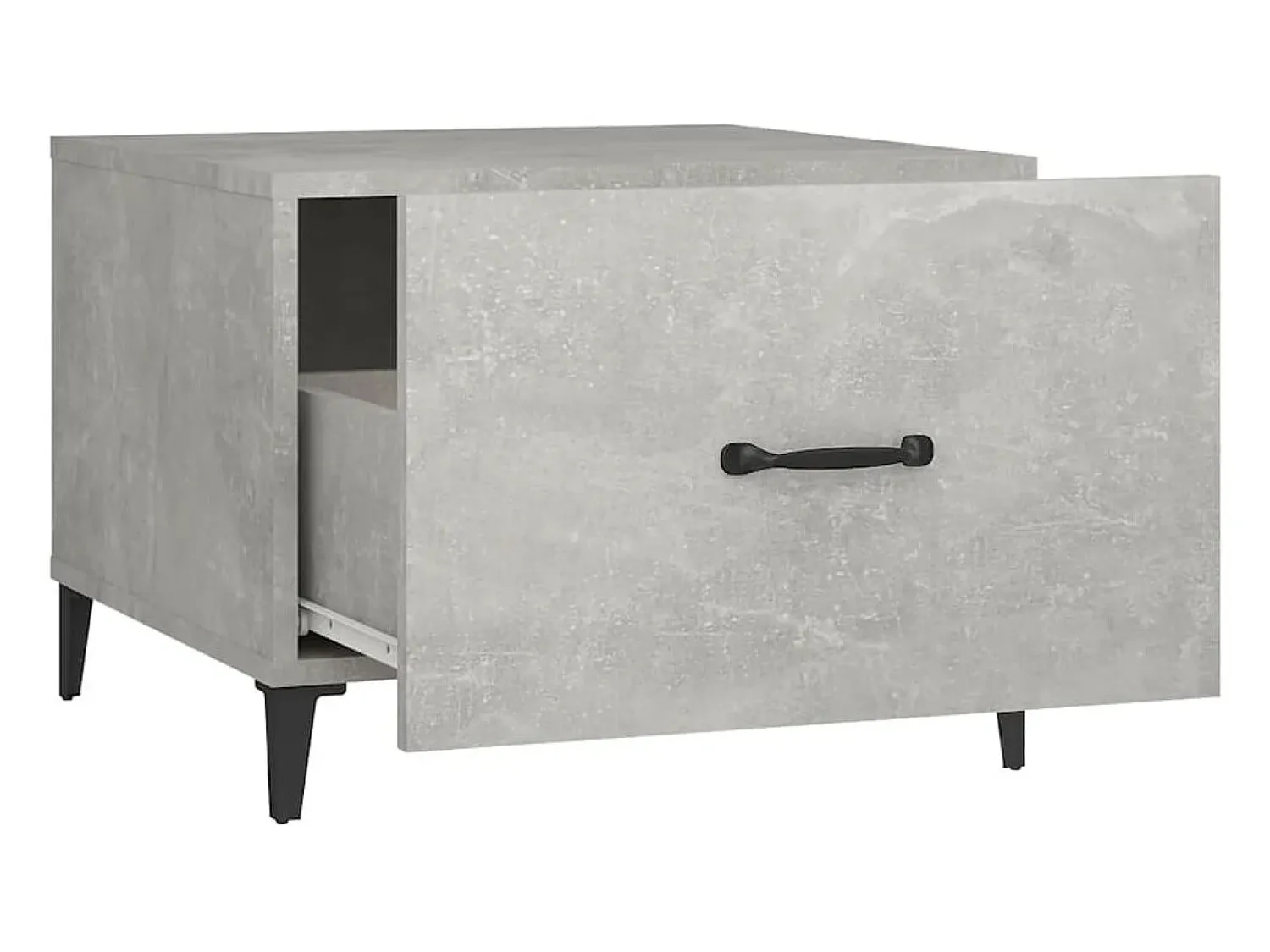 Mesa De Centro| Conjunto de 2 Mesas de Centro | Mesa de apoio + pernas de metal 50x50x40 cm sonoma cinza Cinzento