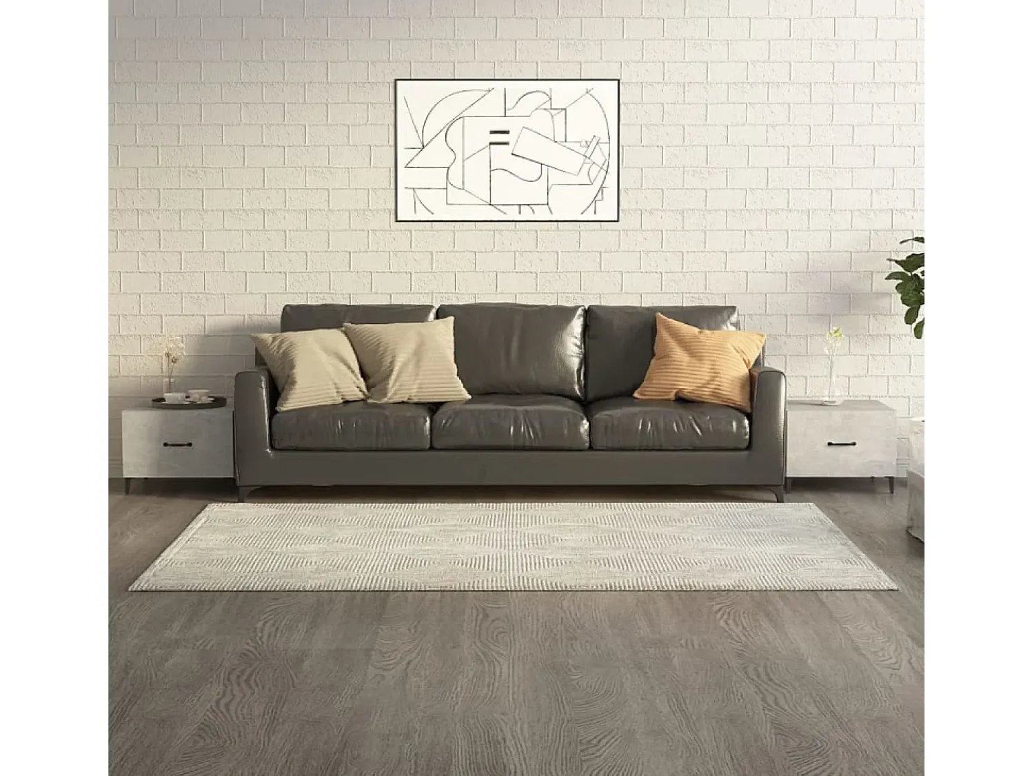 Mesa De Centro| Conjunto de 2 Mesas de Centro | Mesa de apoio + pernas de metal 50x50x40 cm sonoma cinza Cinzento