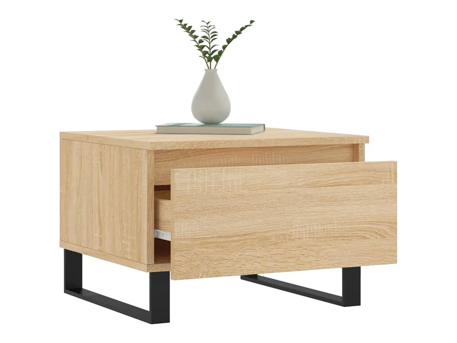 Mesa De Centro| Conjunto de 2 Mesas de Centro | Mesa de apoio | Mesa de café 50x46x35cm deriv. madeira carvalho sonoma Castanho